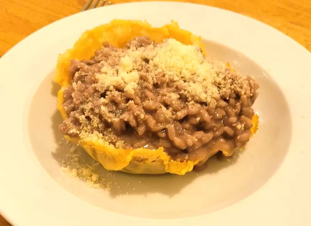 Risotto al radicchio in cialda